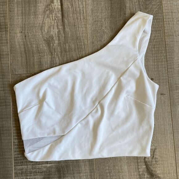 bebe Tops - Bebe White One shoulder Cropped Top XS​​​​​​